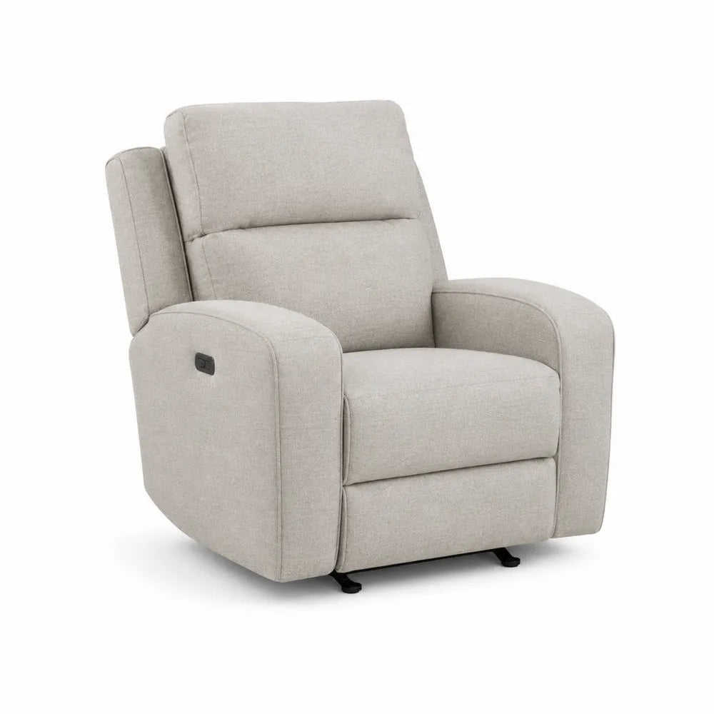 Poltrona reclinabile in tessuto beige, 105x85x95 cm