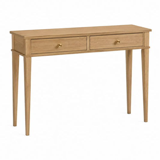 Consolle in Legno di Rovere con 2 Cassetti 120x35x80 cm