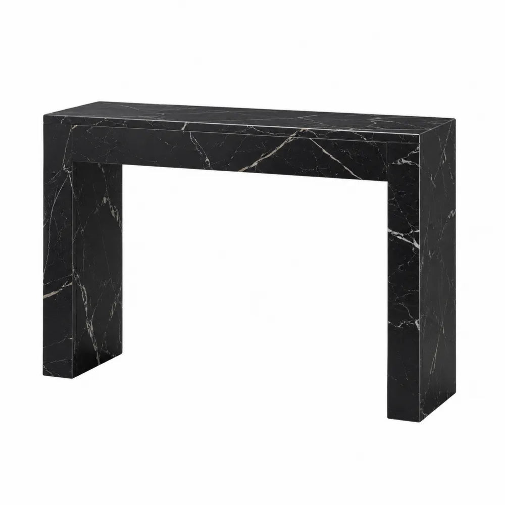 Consolle in Marmo Nero con Venature Bianche 120x40x80 cm