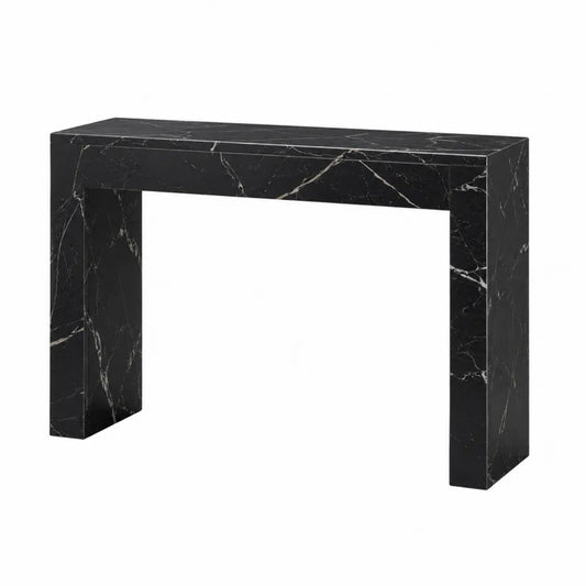 Consolle in Marmo Nero con Venature Bianche 120x40x80 cm