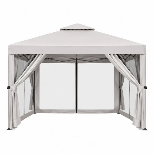 Gazebo 3x3 m in acciaio e poliestere grigio