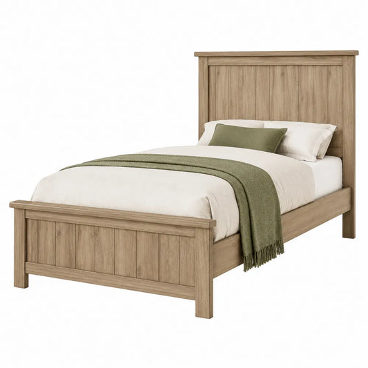 Letto singolo in legno massello 200x100 cm naturale